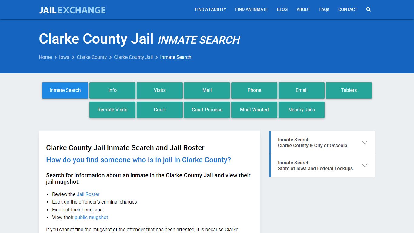 Inmate Search: Roster & Mugshots - Clarke County Jail, IA - Jail Exchange